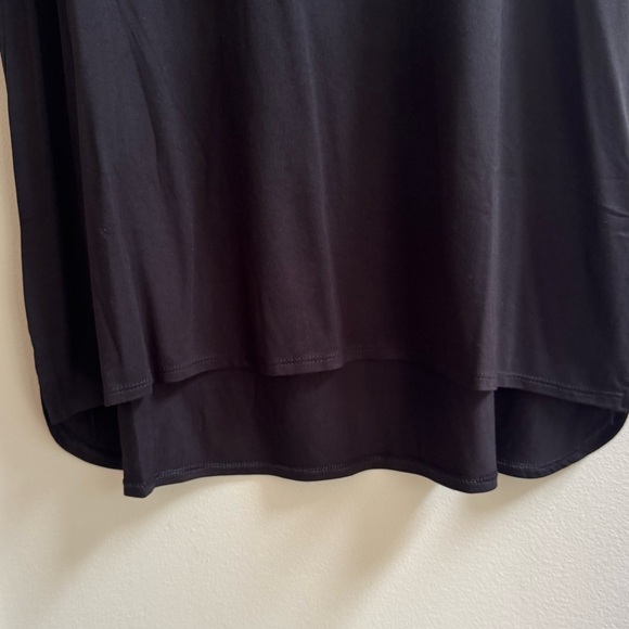 Ellen Tracy Women Medium Luxe Hi Lo Hem Tunic Top Short Sleeves - Picture 2 of 3